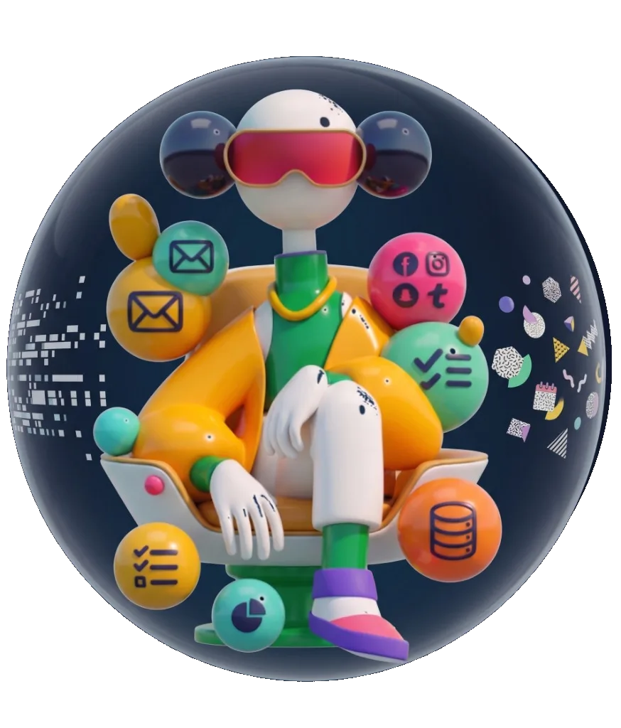Ilustración 3D Automatización e Integración de Datos