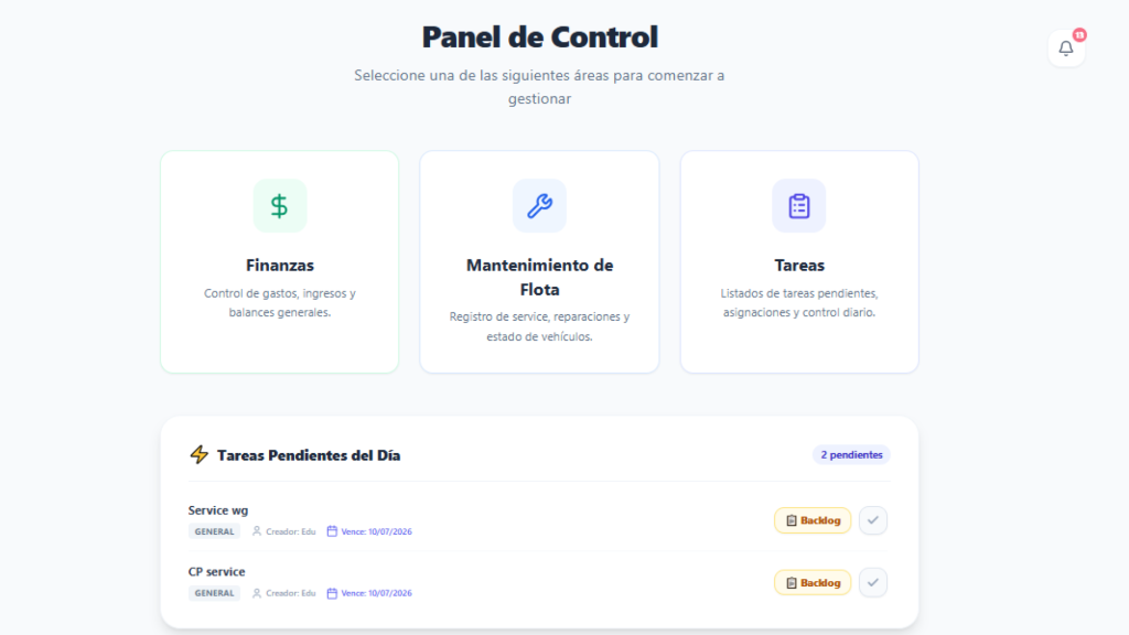 Panel de Control - Dashboard Principal