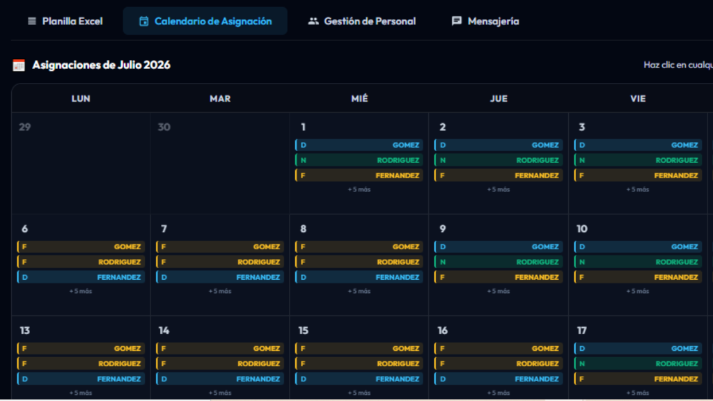 Calendario de Asignación General