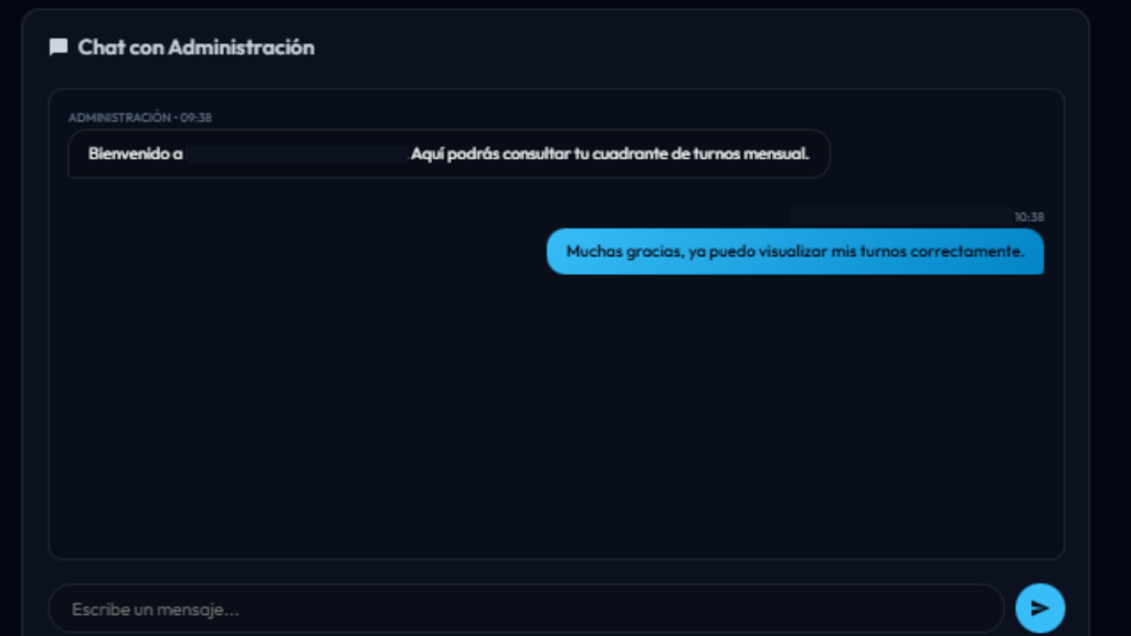 Chat Integrado con Administración